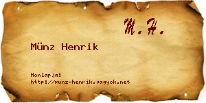 Münz Henrik névjegykártya